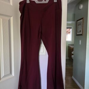 Women's Burgundy Flared Pants